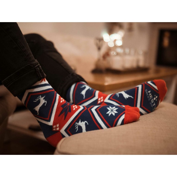 Veselé ponožky Nórsky modrý vzor