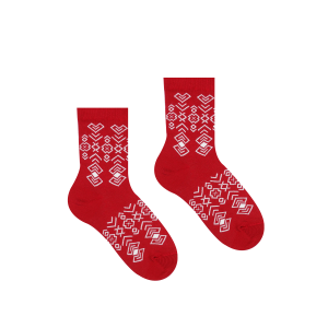 Veselé ponožky Srdiečko Červené