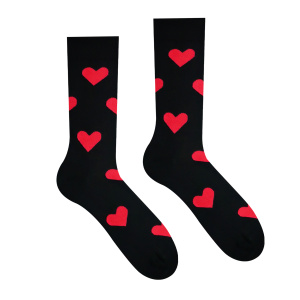 Veselé ponožky Srdiečko Červené