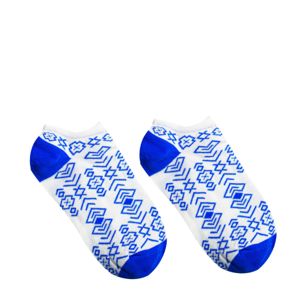 Veselé ponožky Čičmany členkové modré