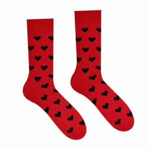 Veselé ponožky Malé srdiečka červené – Detské